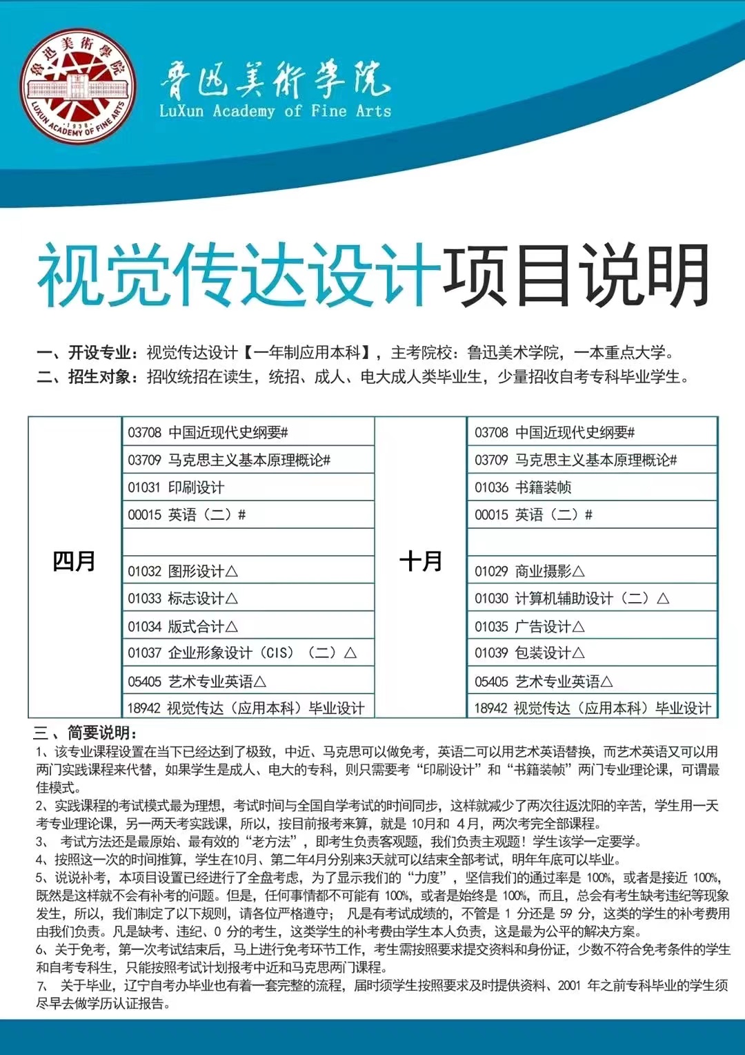 鲁迅美术学院/自考/视觉传达设计/本科