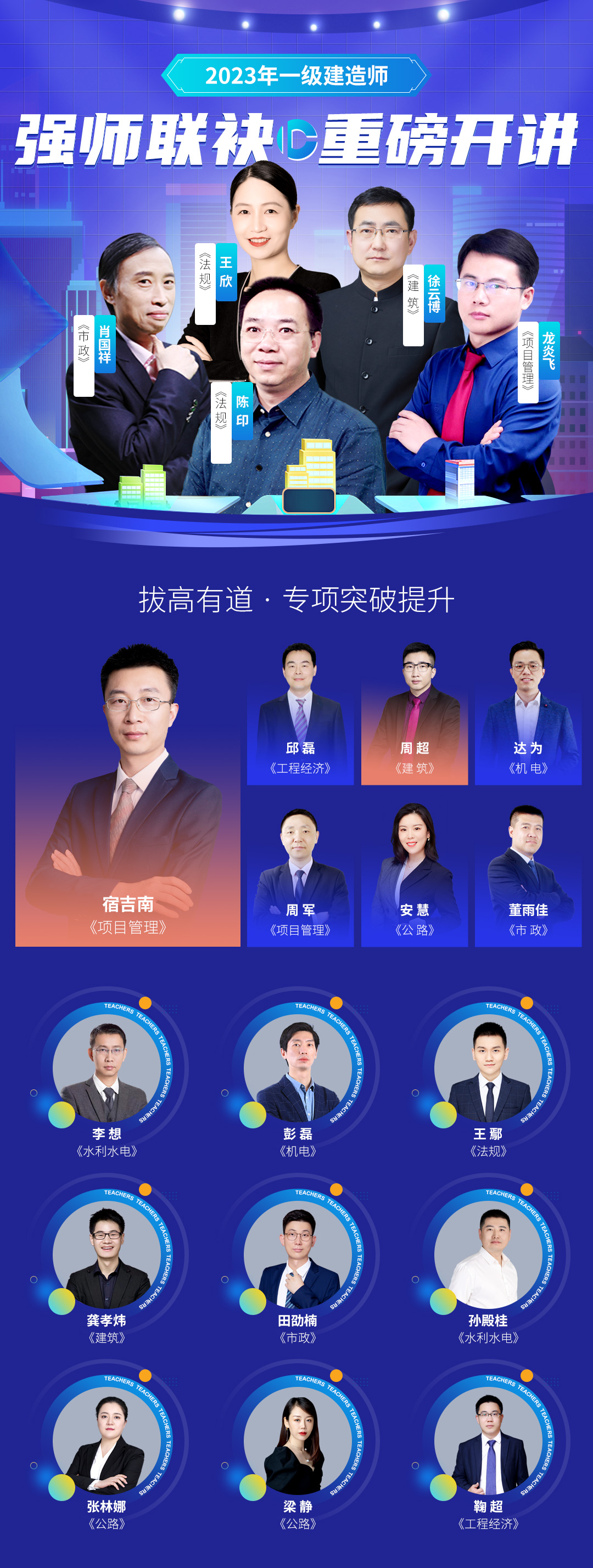 一级建造师师资汇总